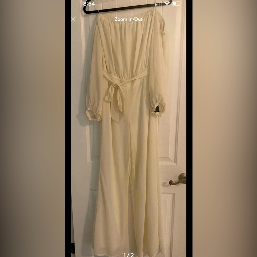 Ivory Off the shoulder romper